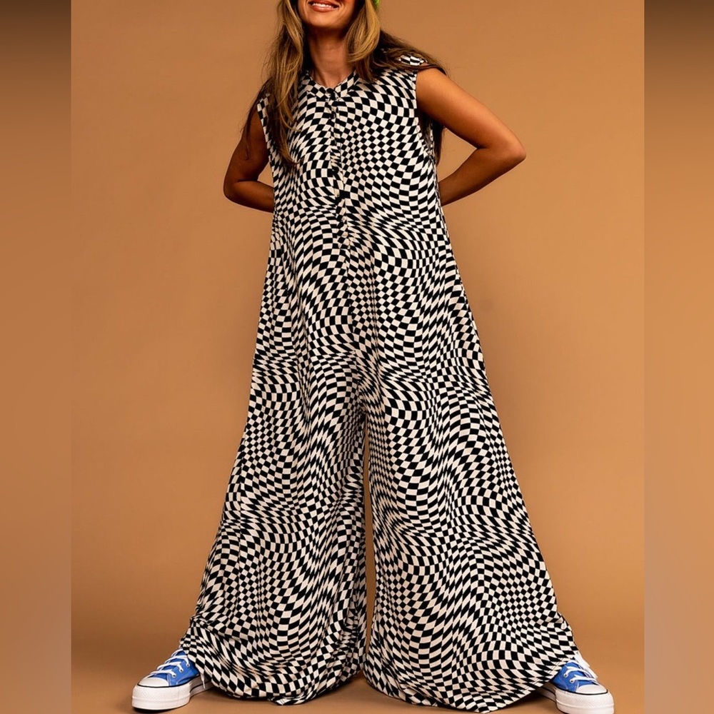 Dressed in LALA checker jumpsuit